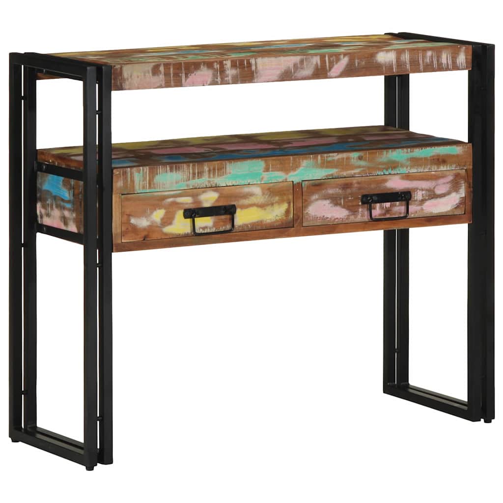Console Table Multicolour 90 x 33 x 75 cm Solid Reclaim Wood