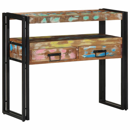 Console Table Multicolour 90 x 33 x 75 cm Solid Reclaim Wood