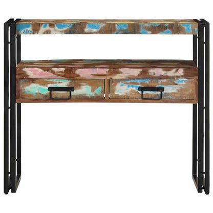 Console Table Multicolour 90 x 33 x 75 cm Solid Reclaim Wood