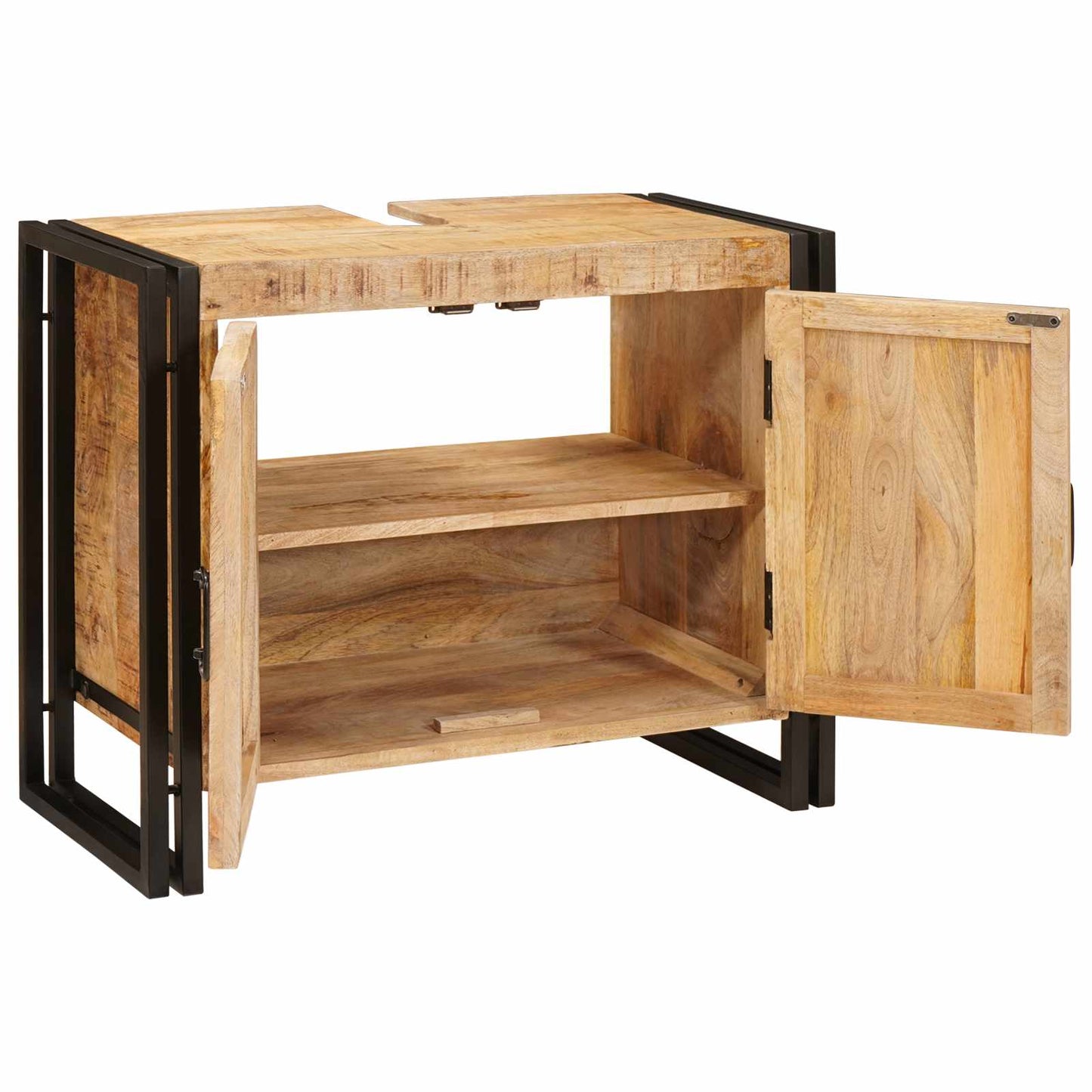 Sink cabinet with Shelf Brown 71 x 33 x 58 cm Solid Mango Wood