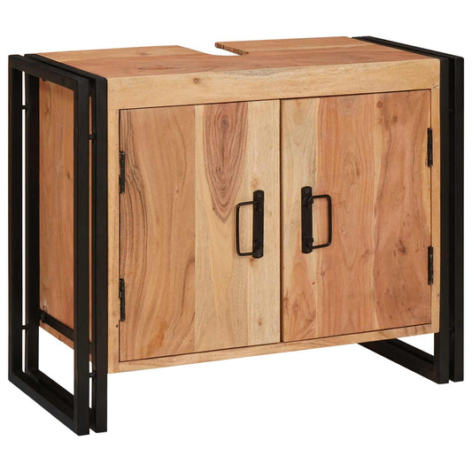 Sink cabinet with Shelf Brown 71 x 33 x 58 cm Solid Acacia Wood