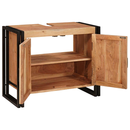 Sink cabinet with Shelf Brown 71 x 33 x 58 cm Solid Acacia Wood