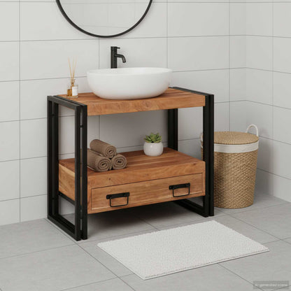 Vanity Cabinet Brown 71 x 33 x 58 cm Solid Acacia Wood