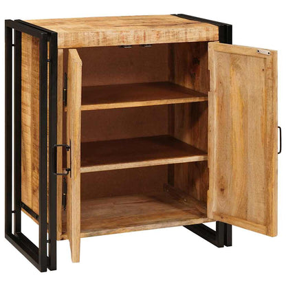 Bedside Cabinet Brown 66 x 35 x 76 cm Soild rough mango wood