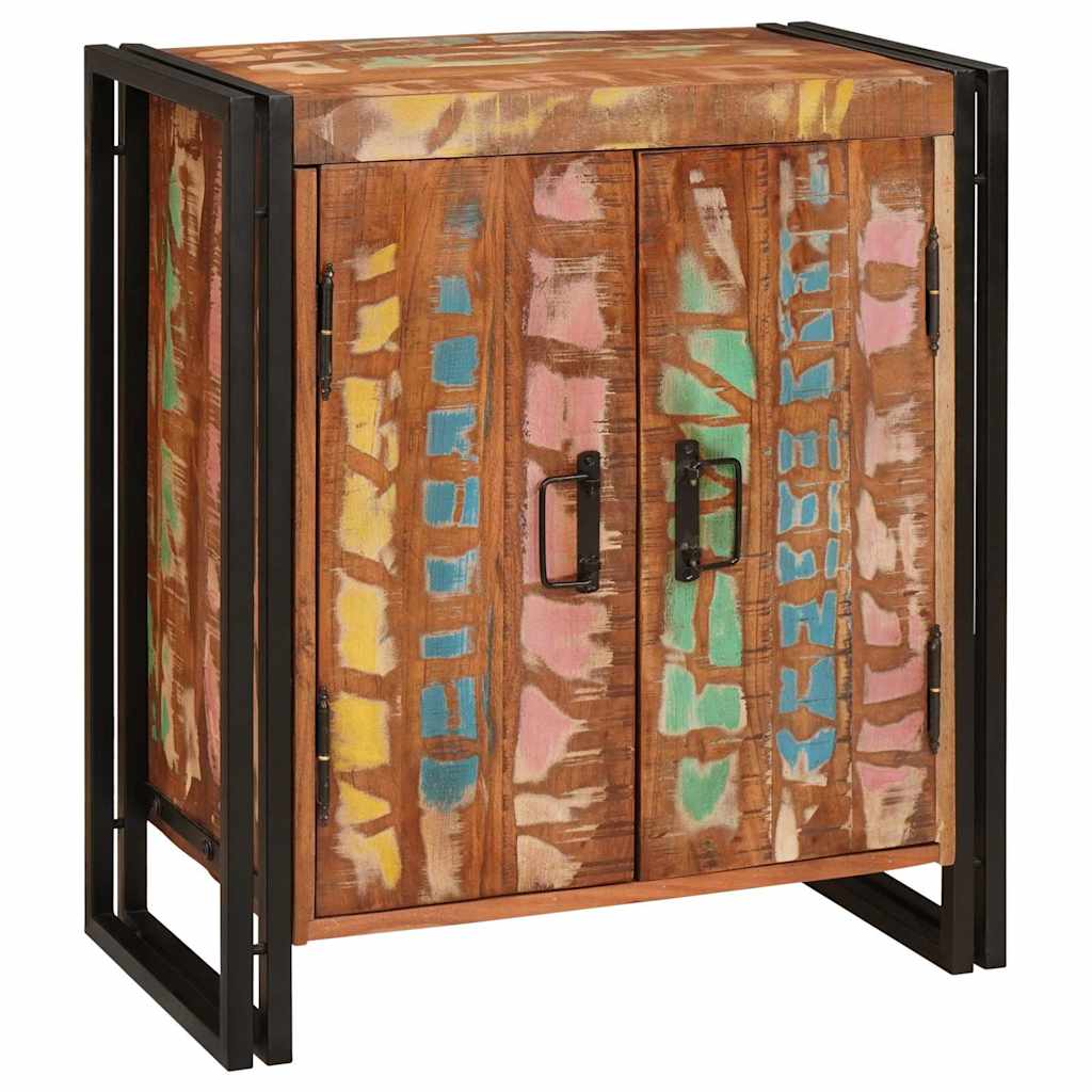 Bedside Cabinet Multicolour Solid reclaimed wood