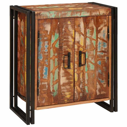 Bedside Cabinet Multicolour Solid reclaimed wood