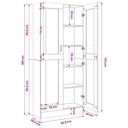 Highboard Old Wood 82,5x30,5x185 cm Engineered Wood