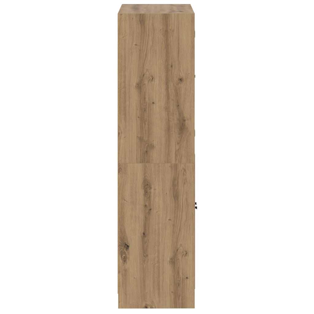 Highboard with Doors Artisian Oak 68x37x142 cm Engineered Wood