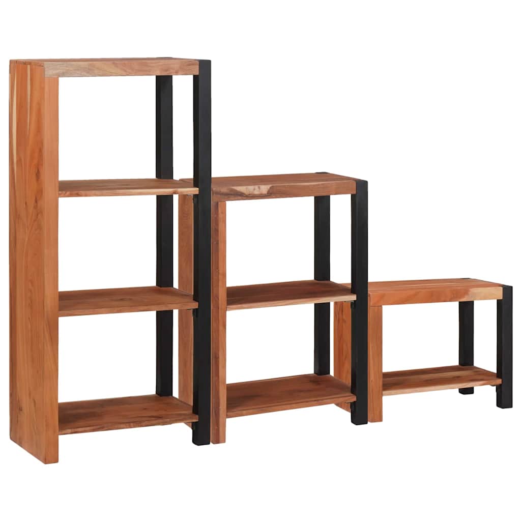 Bookshelf 3 pcs Brown 50 x 30 x 110 cm Solid Acacia Wood