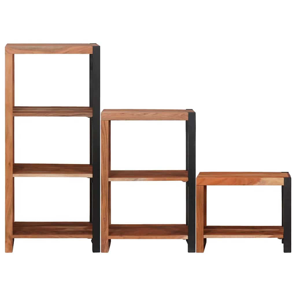 Bookshelf 3 pcs Brown 50 x 30 x 110 cm Solid Acacia Wood