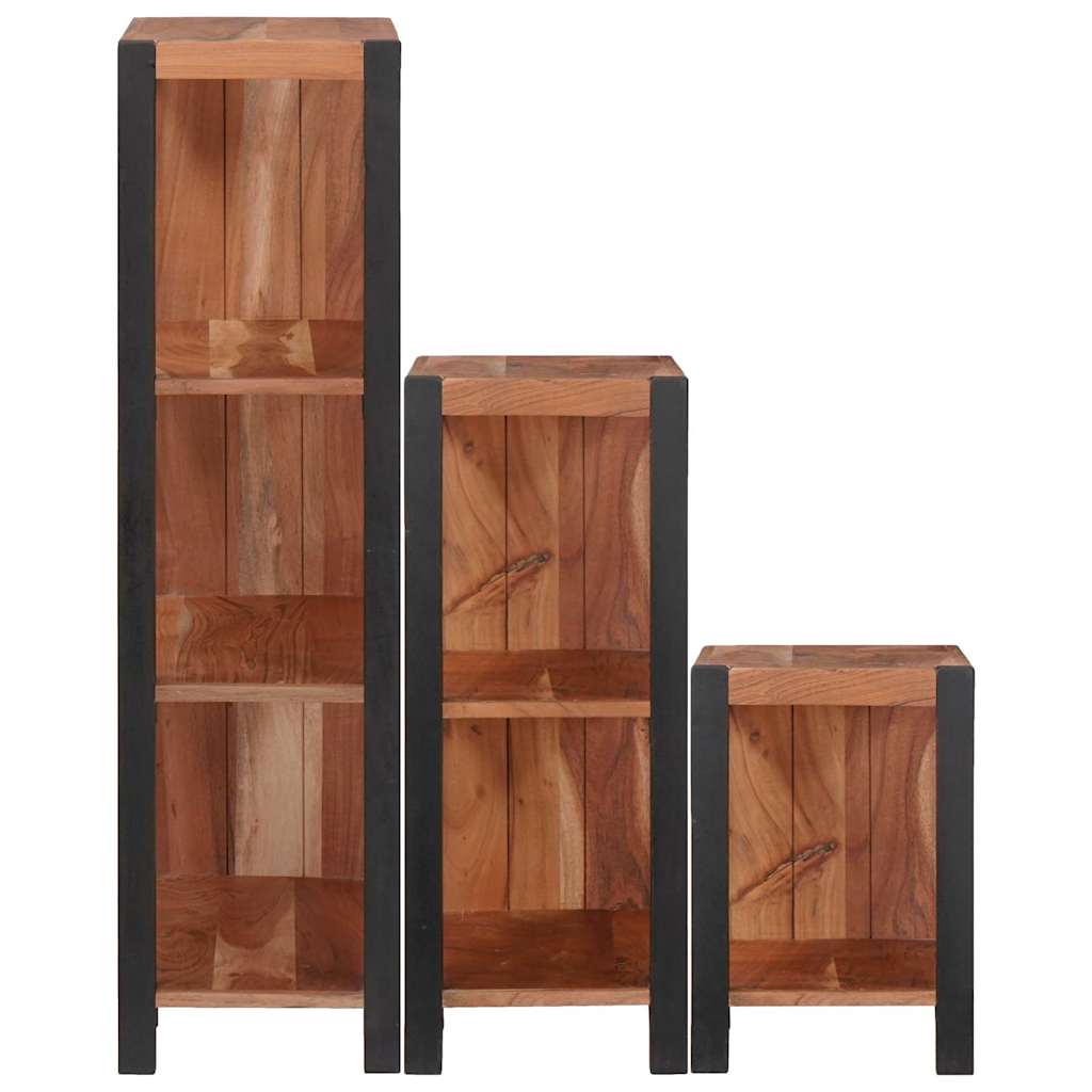 Bookshelf 3 pcs Brown 50 x 30 x 110 cm Solid Acacia Wood