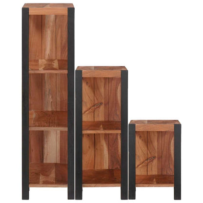 Bookshelf 3 pcs Brown 50 x 30 x 110 cm Solid Acacia Wood