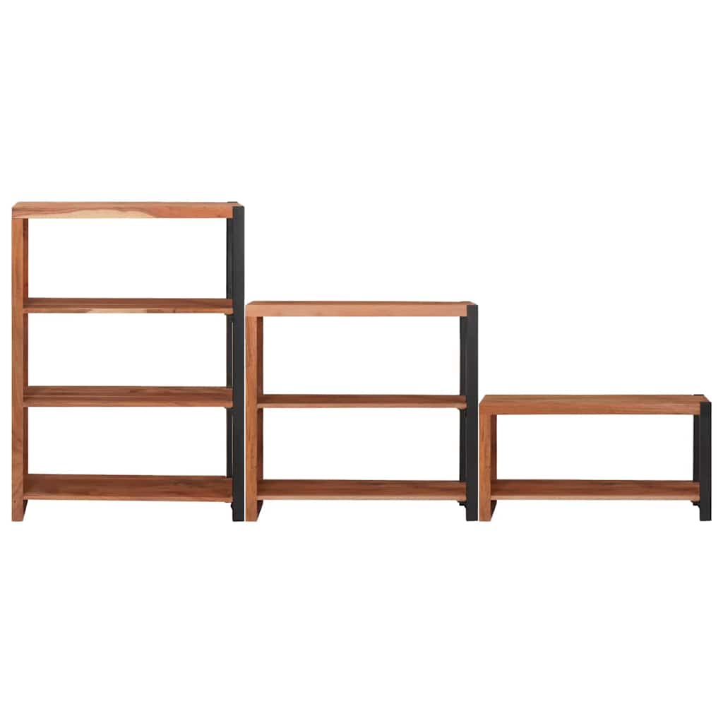 Bookshelf 3 pcs Brown 80 x 30 x 110 cm Solid Acacia Wood