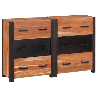 Sideboard 3 pcs Brown 110 x 30 x 75 cm Solid Acacia Wood