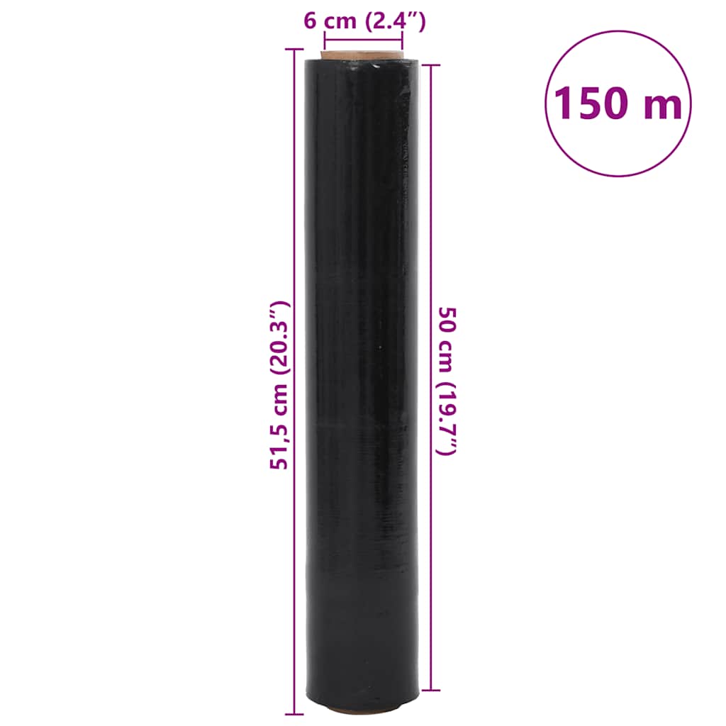 Stretch Film 2 pcs Black 17 μm 50 cm x 150 m