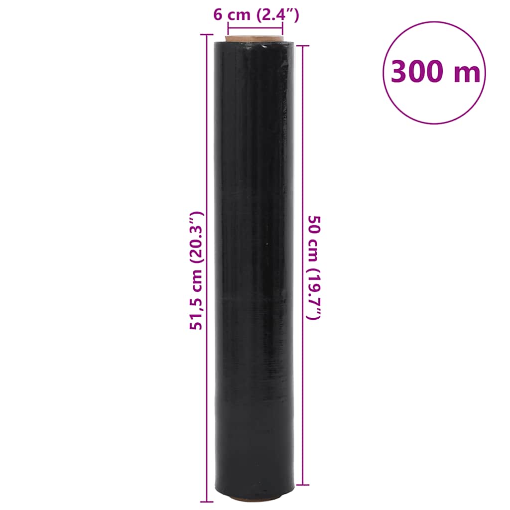 Stretch Film 2 pcs Black 23 μm 50 cm x 300 m