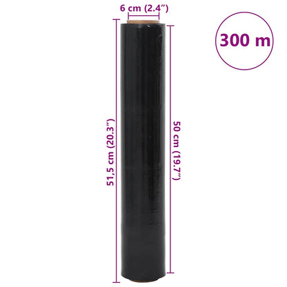 Stretch Film 6 pcs Black 30 μm 50 cm x 300 m