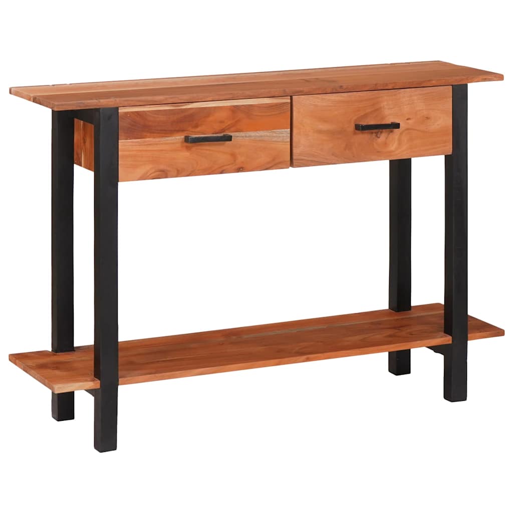 Console Table with Drawer Brown and Black 110 x 30 x 75 cm