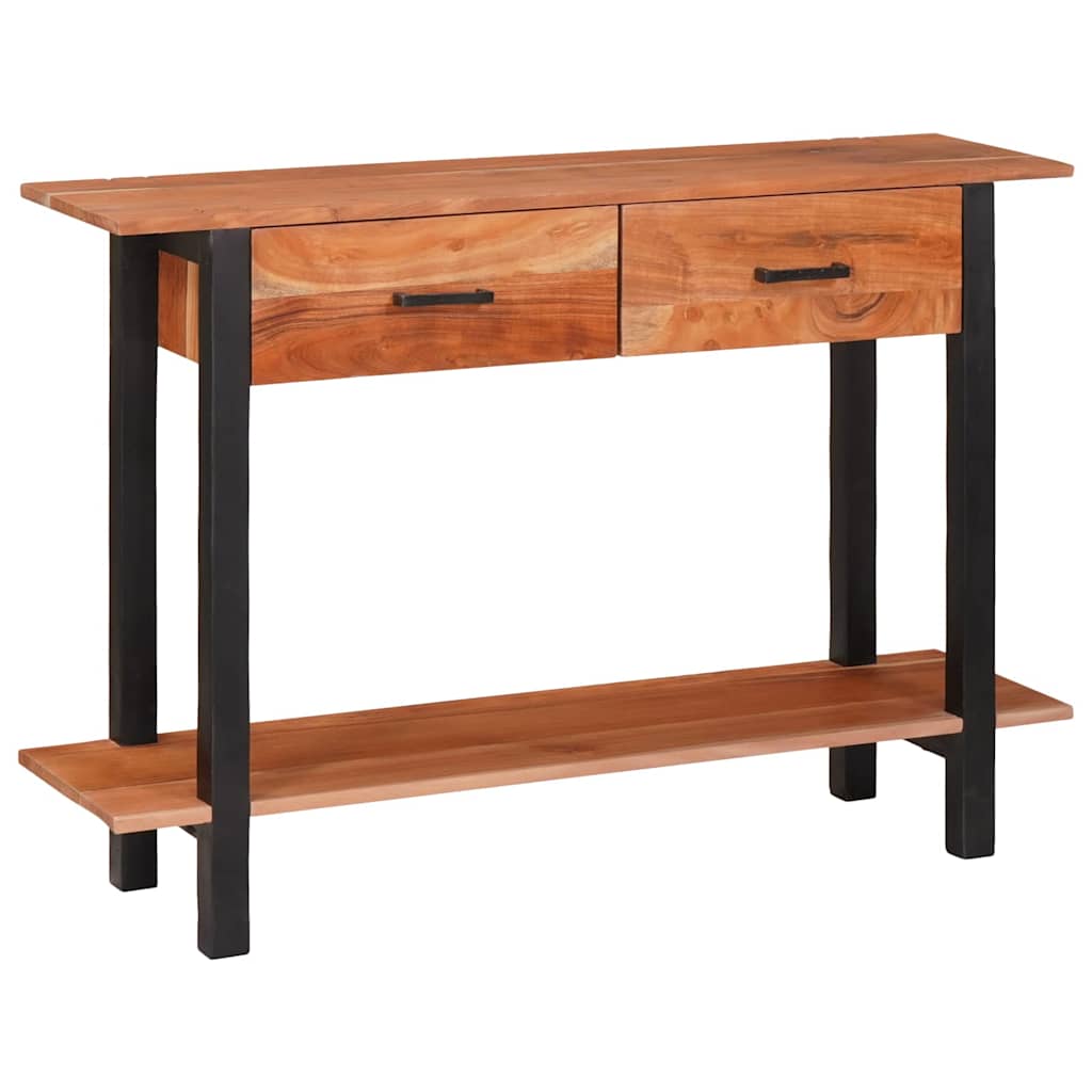 Console Table with Drawer Brown and Black 110 x 30 x 75 cm