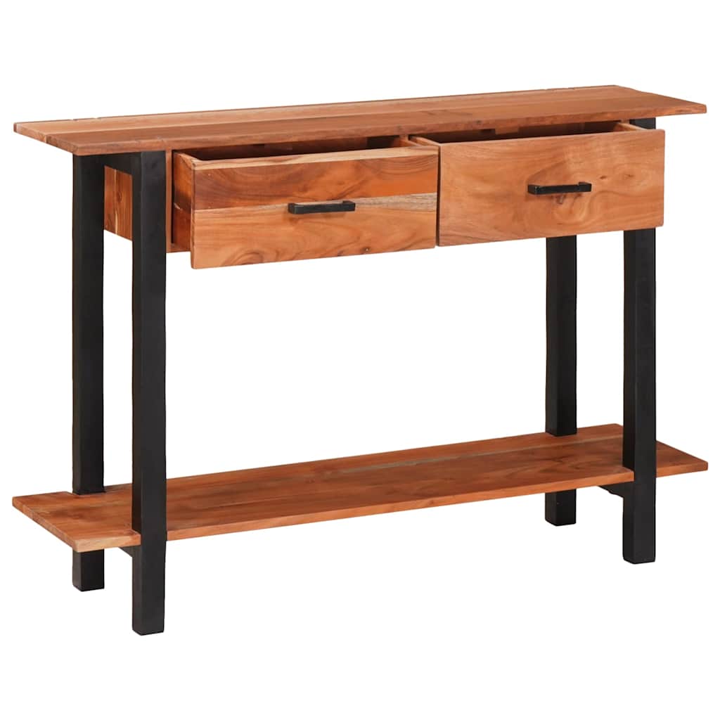 Console Table with Drawer Brown and Black 110 x 30 x 75 cm