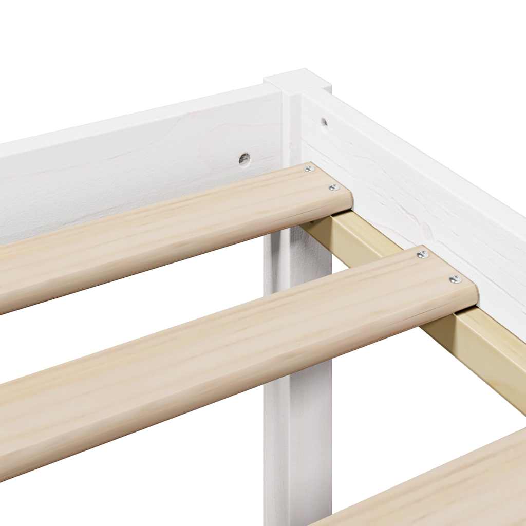 Bookcase Bed without Mattress White 160x200 cm Solid Wood Pine