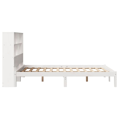 Bookcase Bed without Mattress White 160x200 cm Solid Wood Pine