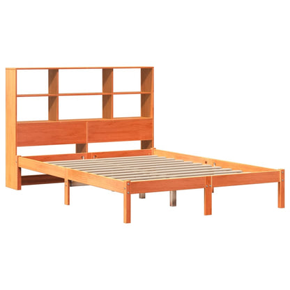 Bookcase Bed without Mattress Wax Brown 140x190 cm Solid Wood Pine