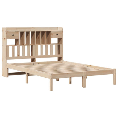 Bookcase Bed without Mattress 140x200 cm Solid Wood Pine