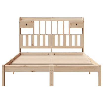 Bookcase Bed without Mattress 140x200 cm Solid Wood Pine