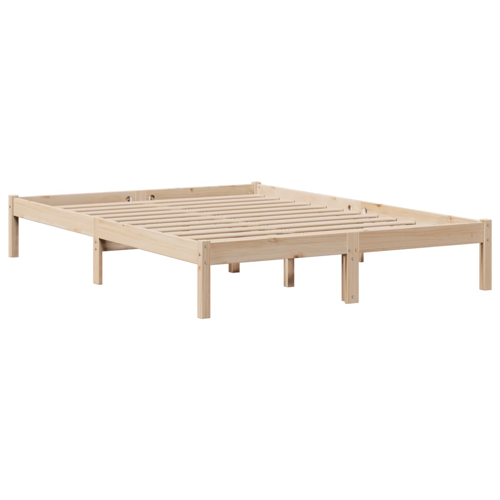 Bookcase Bed without Mattress 140x200 cm Solid Wood Pine