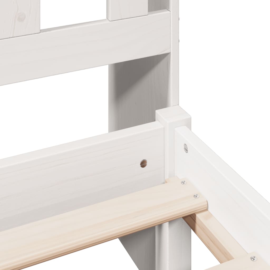 Bookcase Bed without Mattress White 180x200 cm Super King Solid Wood Pine