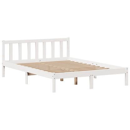 Bookcase Bed without Mattress White 160x200 cm Solid Wood Pine