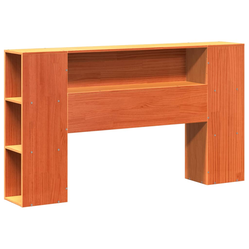 Bookcase Bed without Mattress Wax Brown 150x200 cm King Solid Wood Pine