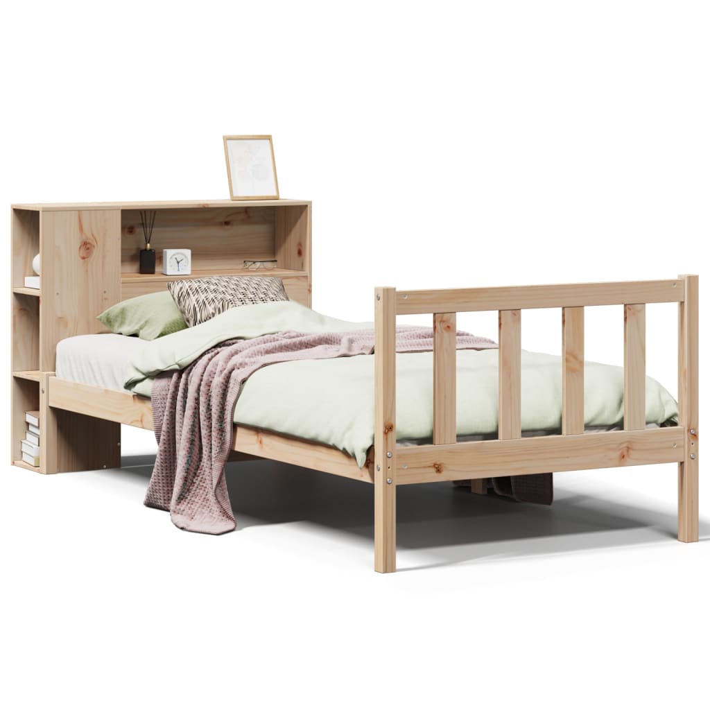 Bookcase Bed without Mattress 75x190 cm Small Single Solid Wood Pine