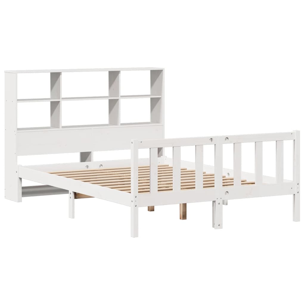 Bookcase Bed without Mattress White 160x200 cm Solid Wood Pine