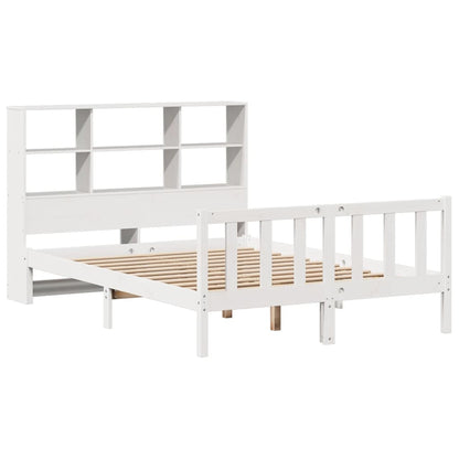 Bookcase Bed without Mattress White 160x200 cm Solid Wood Pine