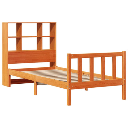 Bookcase Bed without Mattress Wax Brown 75x190 cm Small Single Solid Wood Pine