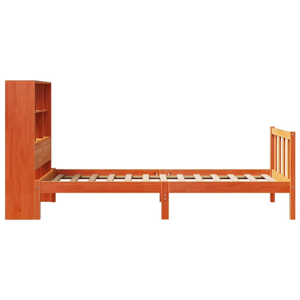 Bookcase Bed without Mattress Wax Brown 75x190 cm Small Single Solid Wood Pine