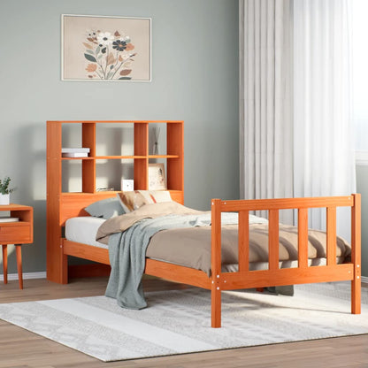 Bookcase Bed without Mattress Wax Brown 75x190 cm Small Single Solid Wood Pine