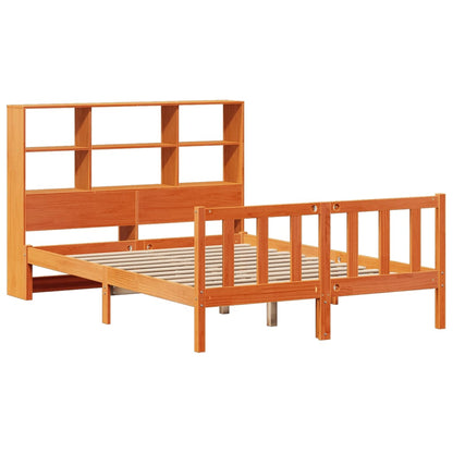 Bookcase Bed without Mattress Wax Brown 120x200 cm Solid Wood Pine
