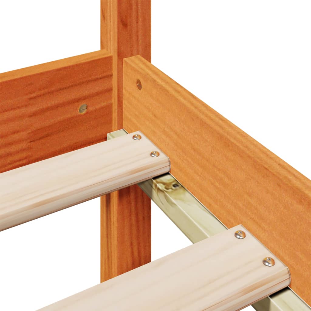 Bookcase Bed without Mattress Wax Brown 120x200 cm Solid Wood Pine