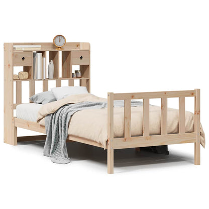 Bookcase Bed without Mattress 90x190 cm Single Solid Wood Pine