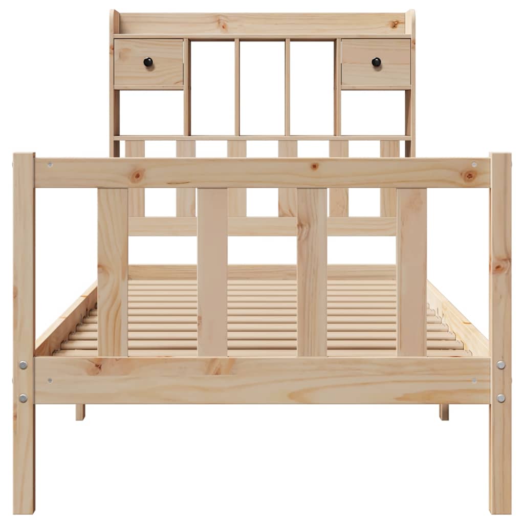 Bookcase Bed without Mattress 90x190 cm Single Solid Wood Pine