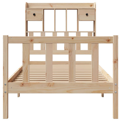 Bookcase Bed without Mattress 90x190 cm Single Solid Wood Pine