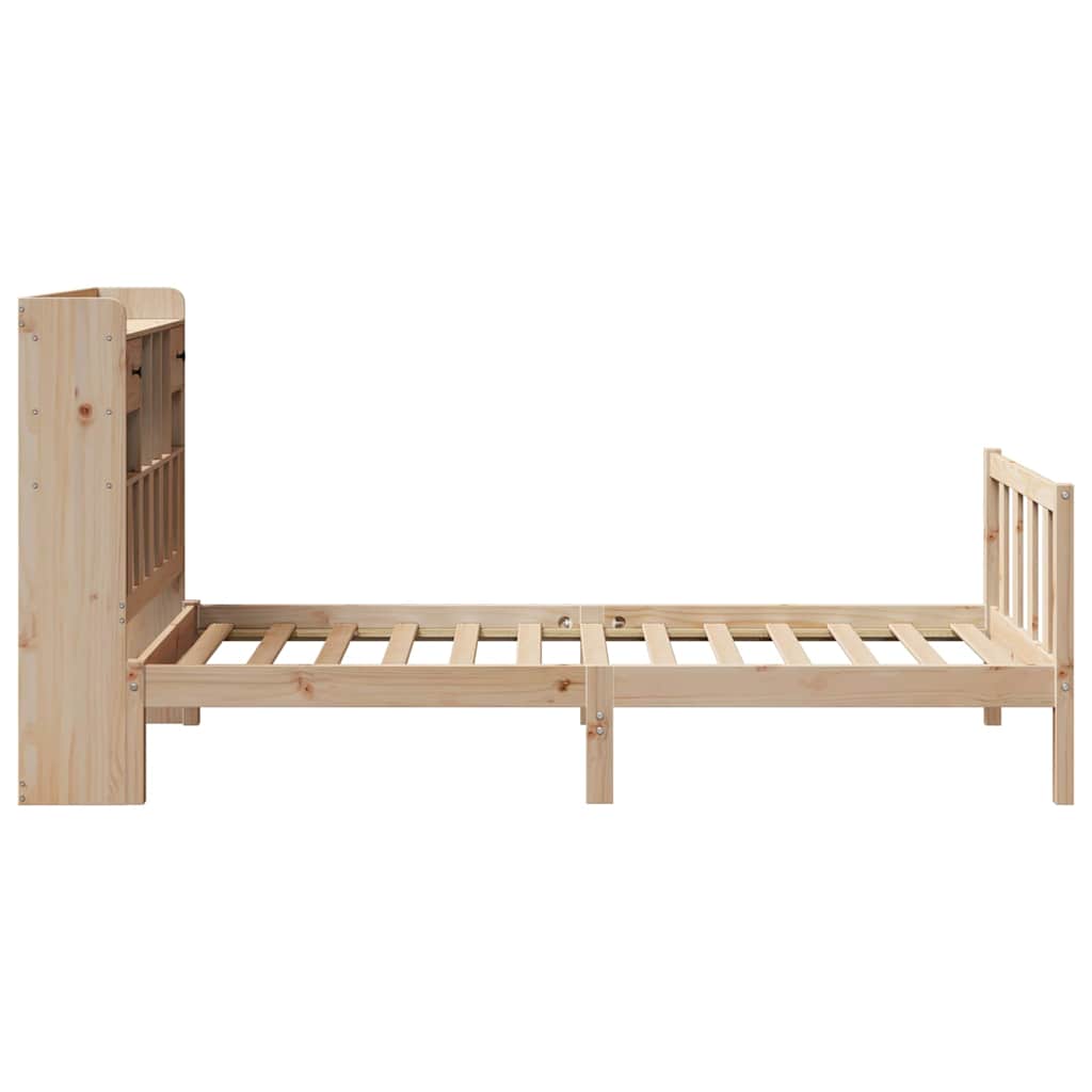 Bookcase Bed without Mattress 90x190 cm Single Solid Wood Pine