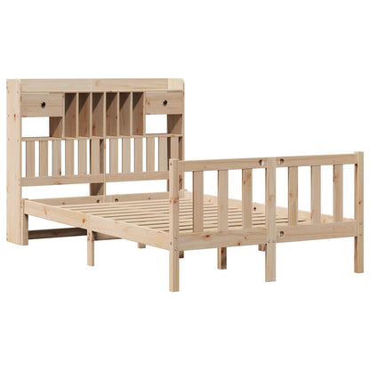 Bookcase Bed without Mattress 135x190 cm Double Solid Wood Pine
