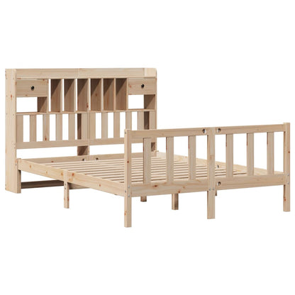 Bookcase Bed without Mattress 140x200 cm Solid Wood Pine