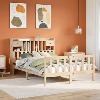 Bookcase Bed without Mattress 140x200 cm Solid Wood Pine