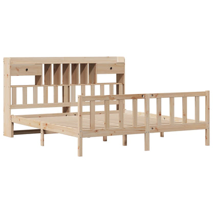 Bookcase Bed without Mattress 180x200 cm Super King Solid Wood Pine