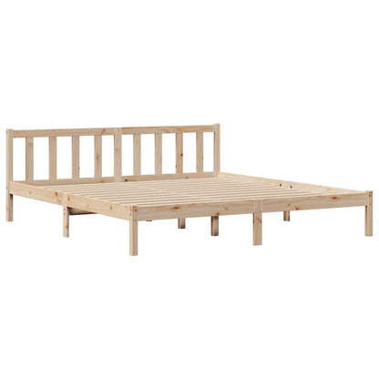 Bookcase Bed without Mattress 180x200 cm Super King Solid Wood Pine